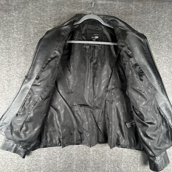 East 5th Leather Jacket Womens Sz L Black Full Zip Lined Moto Street Fashion - Picture 3 of 12